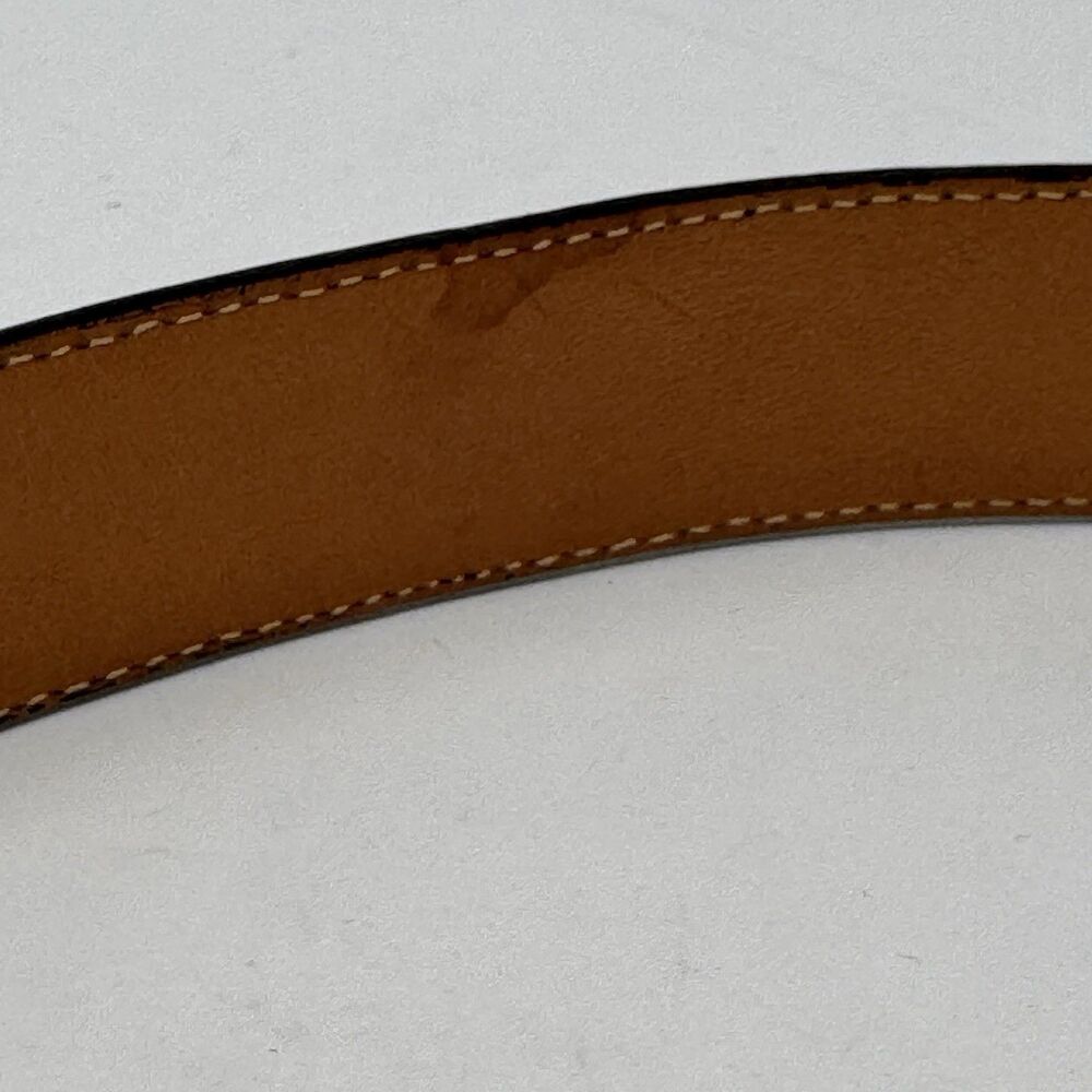 Vintage ONYX 19403 Black Leather Belt Size 28 Marked 1993 90s Silver Buckle Tip - Picture 9 of 14